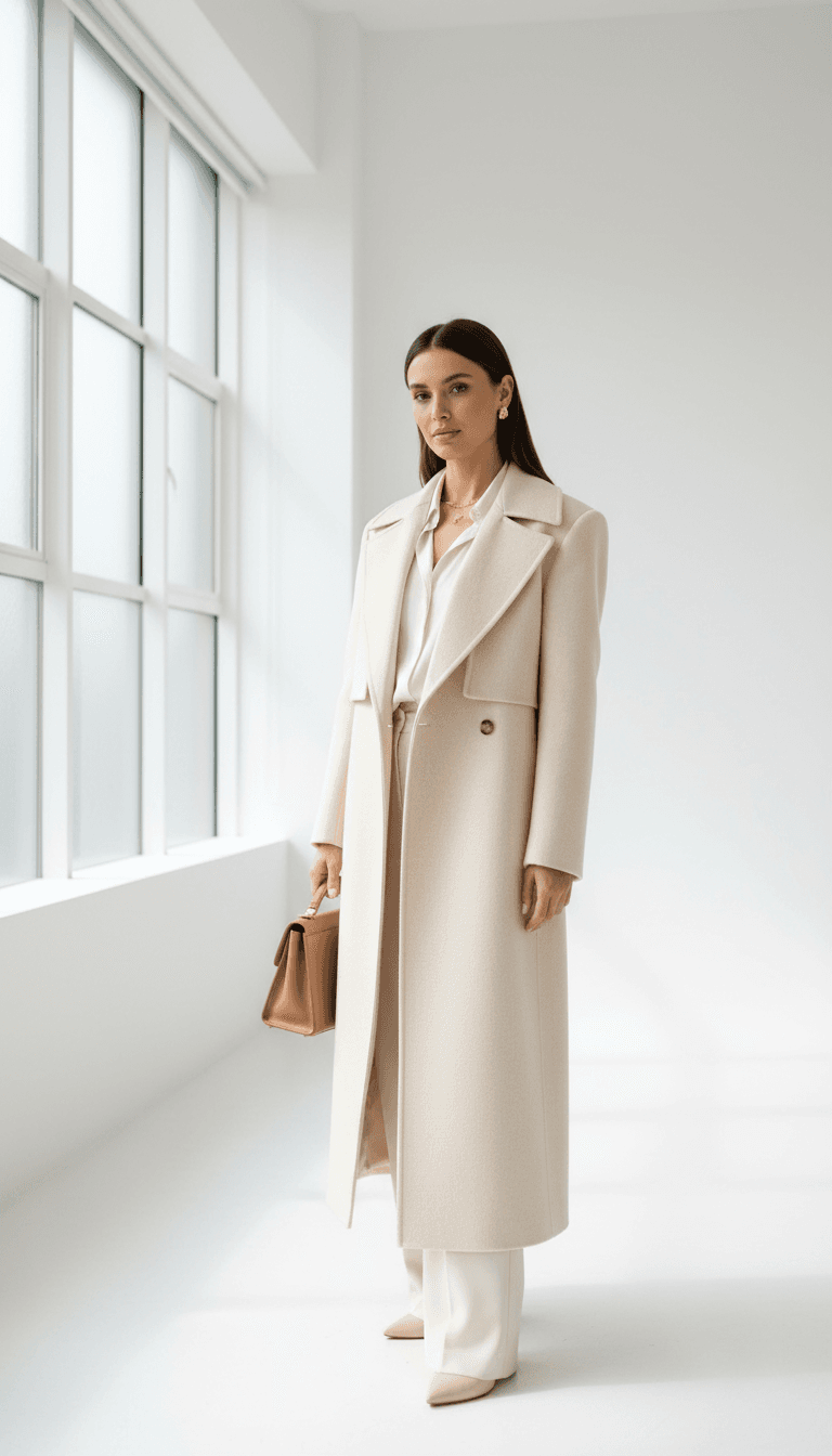 Stylist adjusting a trench coat on a mannequin in a talbot store