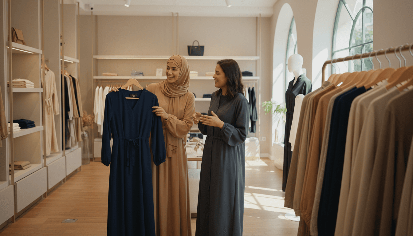 Women mingling at a Talbots trunk show event in a cozy store setting.
